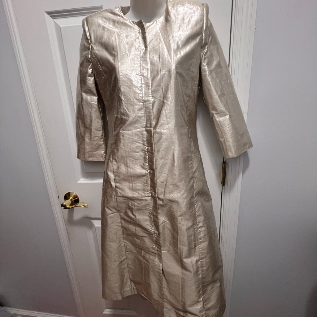 Safiyaa London Size 2 Fr 34 Cream Silk Jacket Nwt Coat — image 6 of 6